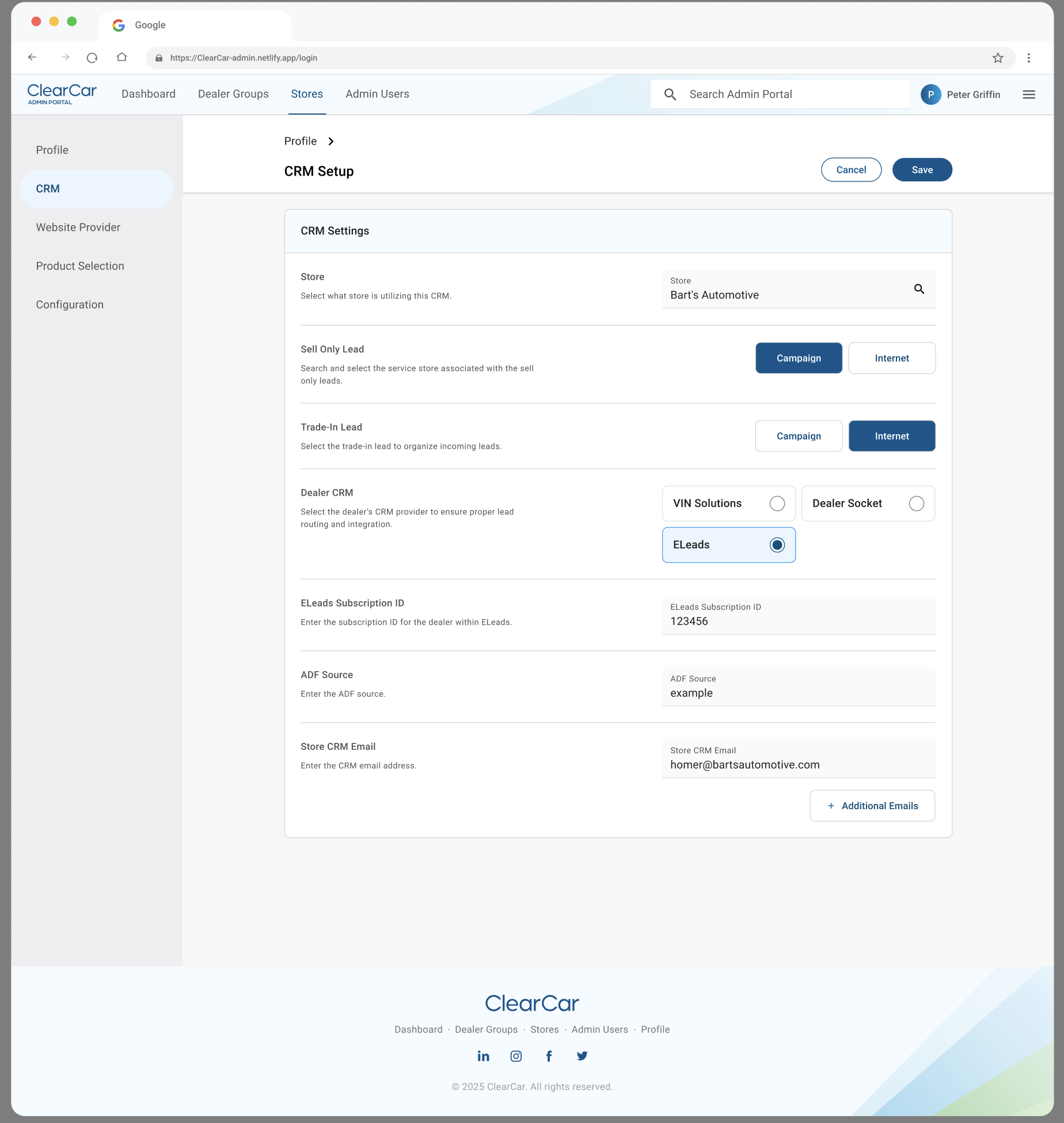 Admin Portal Configuration