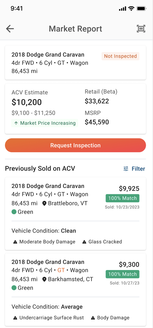 Market Report Mobile UI